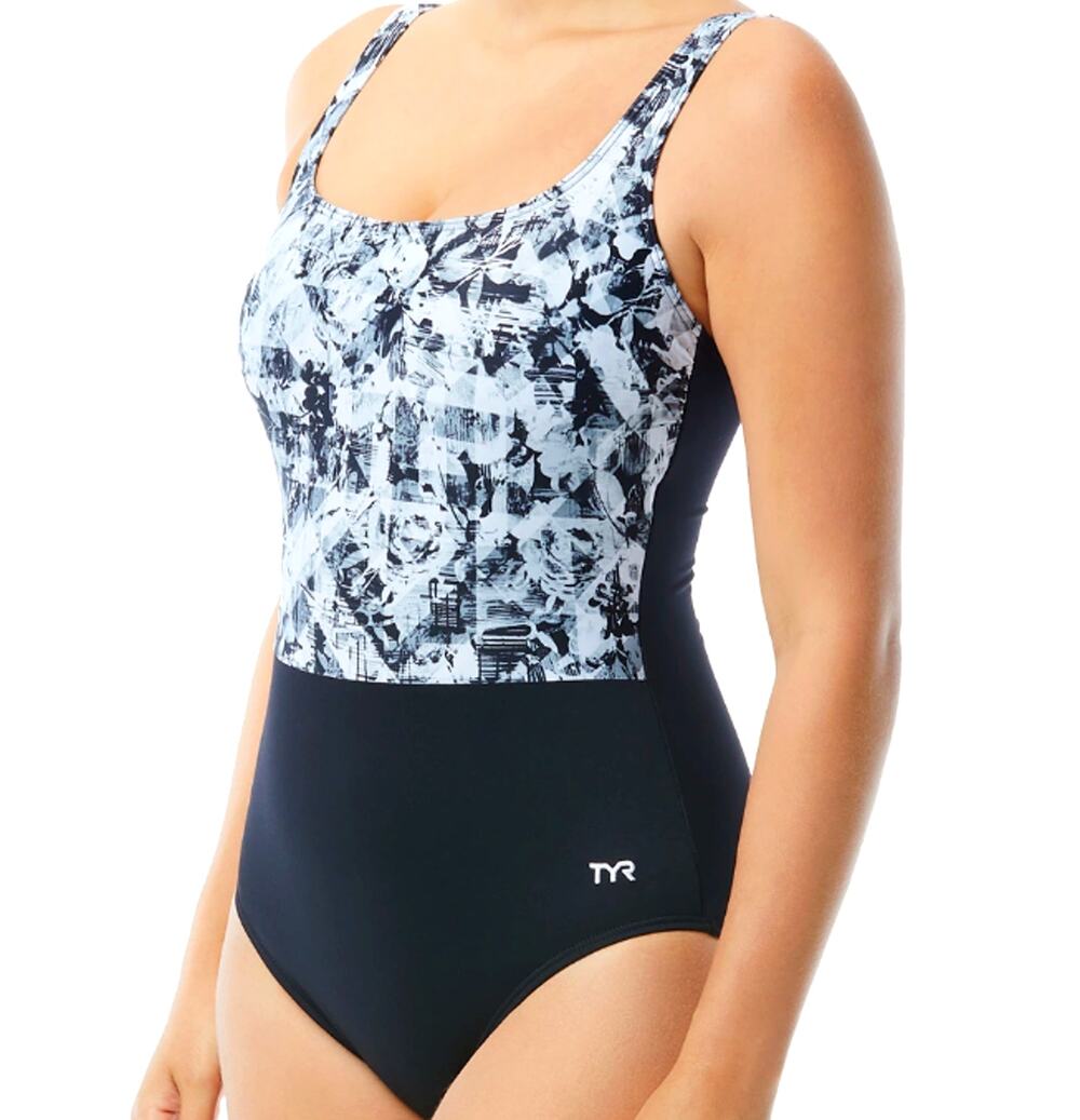 TYR DuraFast Elite MAKAI Scoop Neck ControlFit 1pc Swimsuit Black Size 8 $80